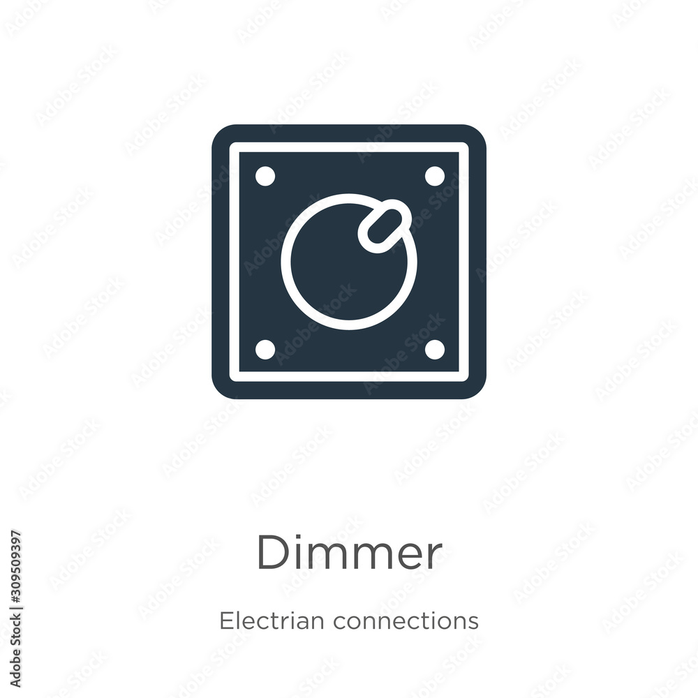 Dimmer icon vector. Trendy flat dimmer icon from electrian connections collection isolated on white background. Vector illustration can be used for web and mobile graphic design, logo, eps10 Dimmer icon vector. Trendy flat dimmer icon from electrian connections collection isolated on white background. Vector illustration can be used for web and mobile graphic design, logo, eps10