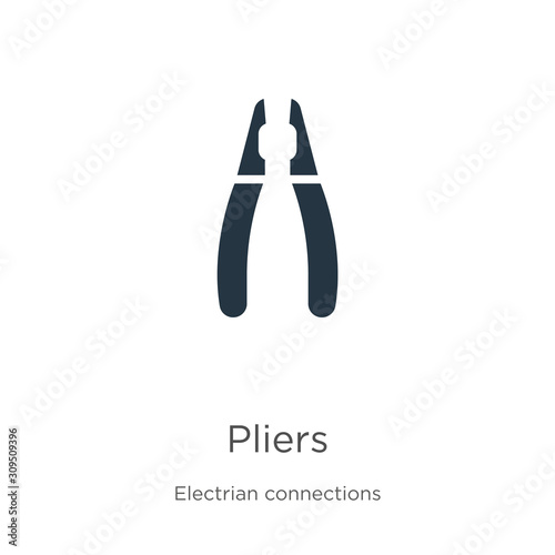 Pliers icon vector. Trendy flat pliers icon from electrian connections collection isolated on white background. Vector illustration can be used for web and mobile graphic design, logo, eps10