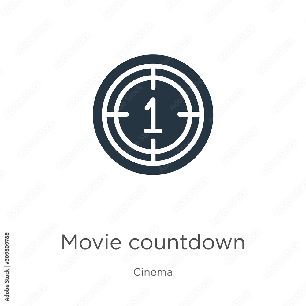 Movie countdown icon vector. Trendy flat movie countdown icon from cinema collection isolated on white background. Vector illustration can be used for web and mobile graphic design, logo, eps10 Movie countdown icon vector. Trendy flat movie countdown icon from cinema collection isolated on white background. Vector illustration can be used for web and mobile graphic design, logo, eps10