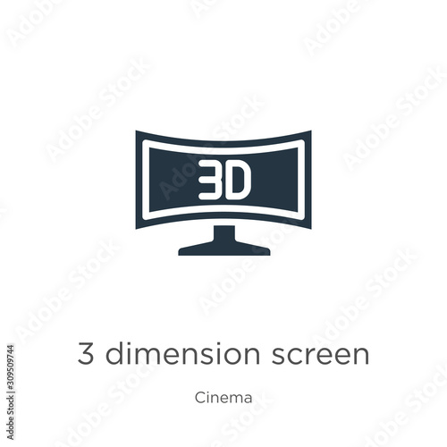 3 dimension screen icon vector. Trendy flat 3 dimension screen icon from cinema collection isolated on white background. Vector illustration can be used for web and mobile graphic design, logo, eps10