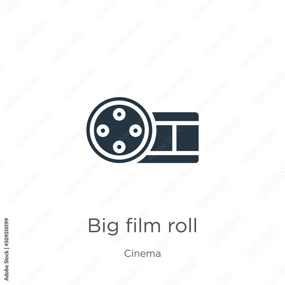 Big film roll icon vector. Trendy flat big film roll icon from cinema collection isolated on white background. Vector illustration can be used for web and mobile graphic design, logo, eps10 Big film roll icon vector. Trendy flat big film roll icon from cinema collection isolated on white background. Vector illustration can be used for web and mobile graphic design, logo, eps10