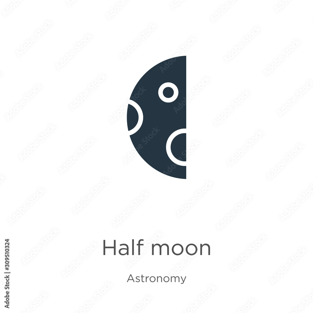 Obraz premium Half moon icon vector. Trendy flat half moon icon from astronomy collection isolated on white background. Vector illustration can be used for web and mobile graphic design, logo, eps10