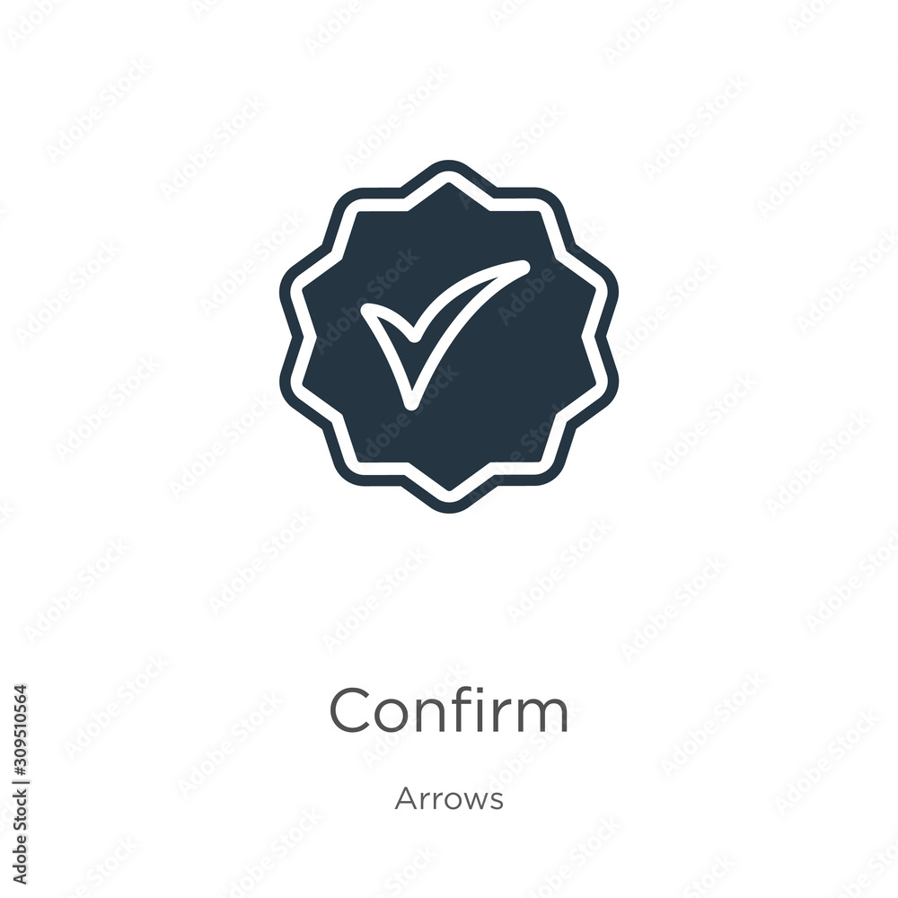 Confirm icon vector. Trendy flat confirm icon from arrows collection isolated on white background. Vector illustration can be used for web and mobile graphic design, logo, eps10