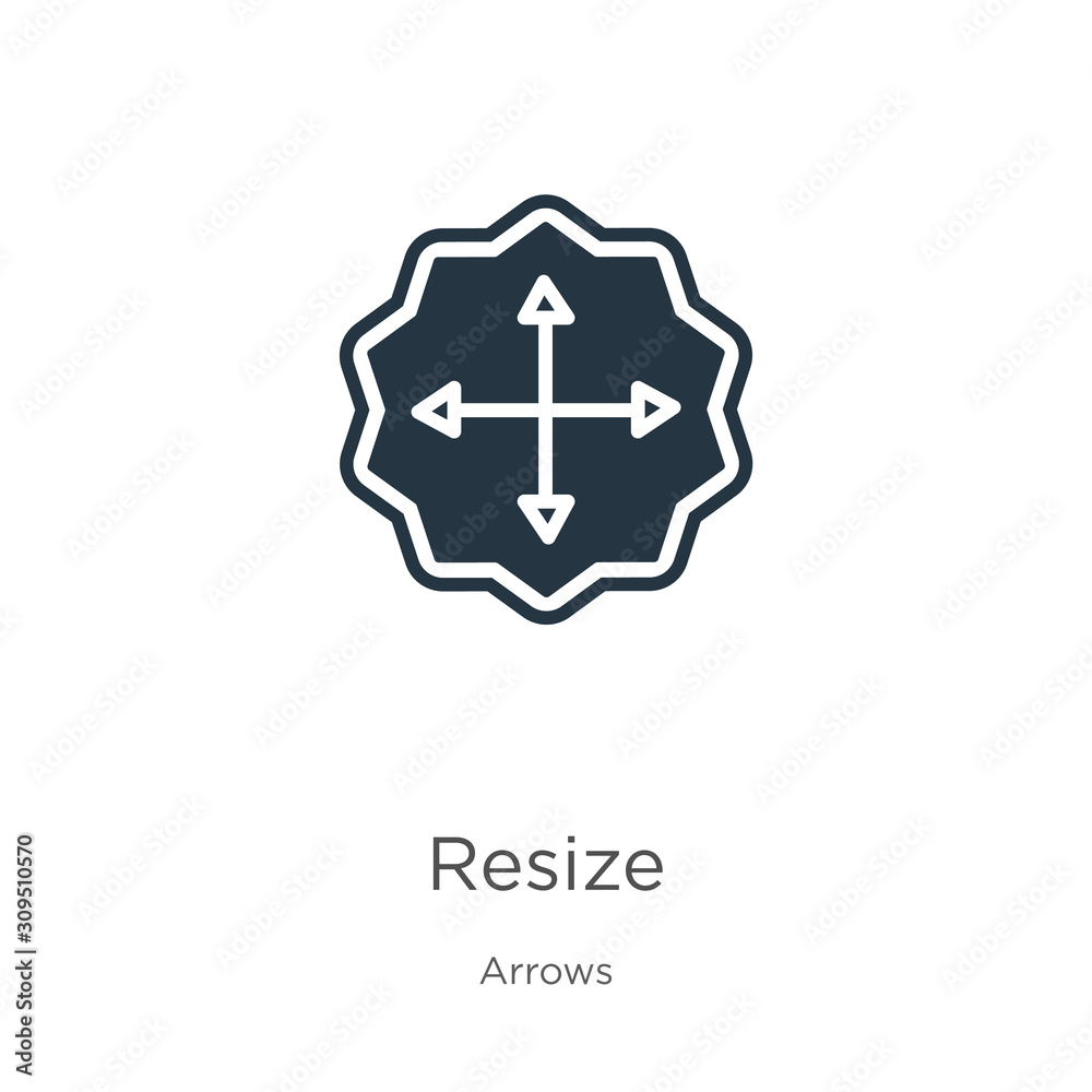 Resize icon vector. Trendy flat resize icon from arrows collection isolated on white background. Vector illustration can be used for web and mobile graphic design, logo, eps10