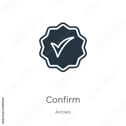Confirm icon vector. Trendy flat confirm icon from arrows collection isolated on white background. Vector illustration can be used for web and mobile graphic design, logo, eps10