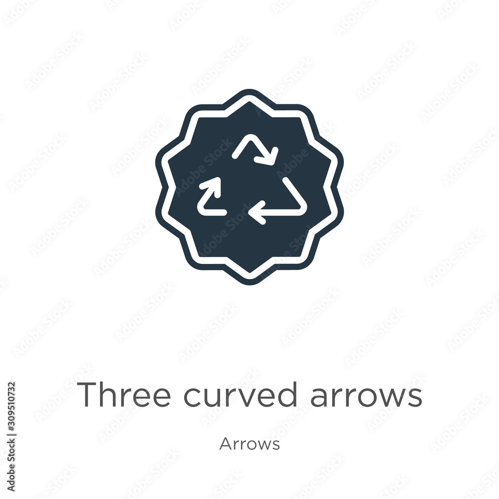 Three curved arrows icon vector. Trendy flat three curved arrows icon from arrows collection isolated on white background. Vector illustration can be used for web and mobile graphic design, logo, Three curved arrows icon vector. Trendy flat three curved arrows icon from arrows collection isolated on white background. Vector illustration can be used for web and mobile graphic design, logo,