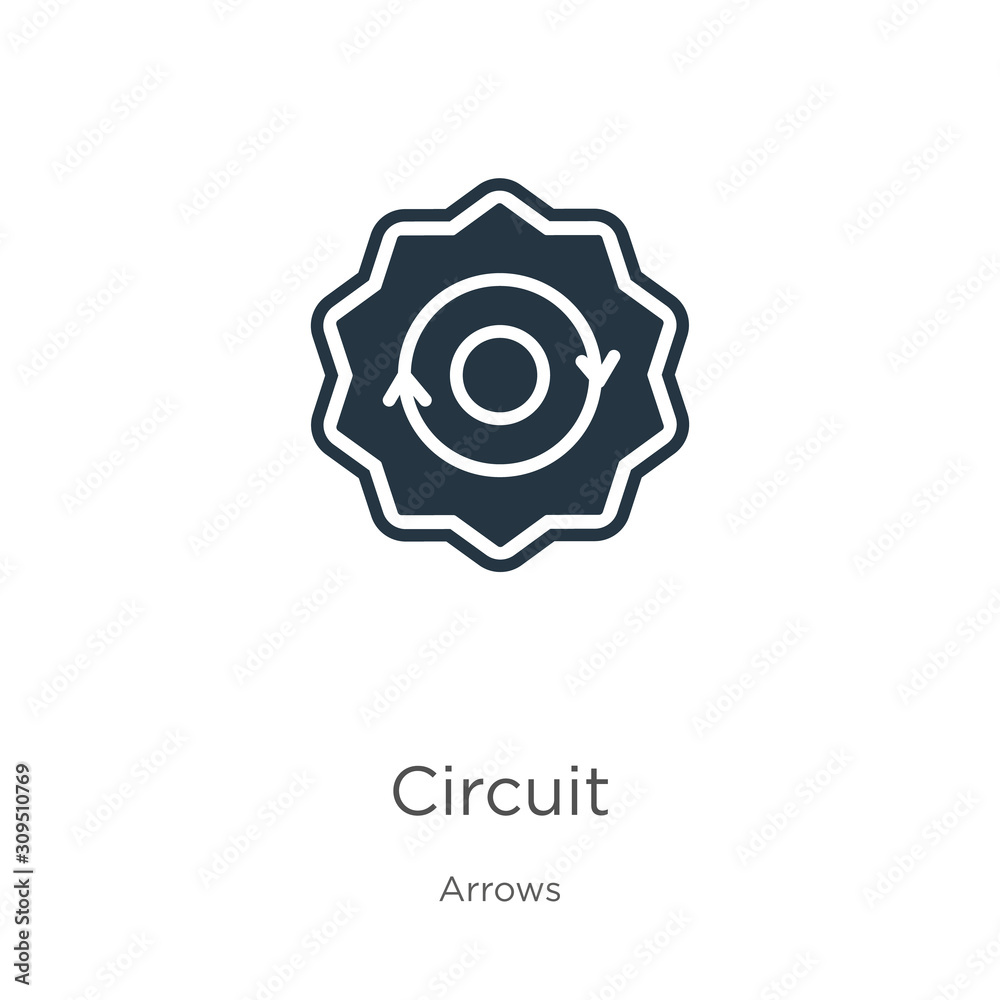 Circuit icon vector. Trendy flat circuit icon from arrows collection isolated on white background. Vector illustration can be used for web and mobile graphic design, logo, eps10 Circuit icon vector. Trendy flat circuit icon from arrows collection isolated on white background. Vector illustration can be used for web and mobile graphic design, logo, eps10