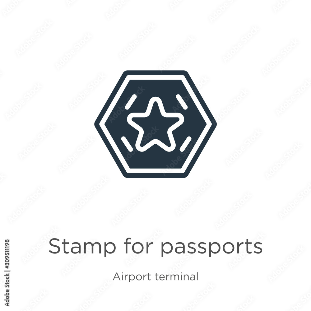 Stamp for passports icon vector. Trendy flat stamp for passports icon from airport terminal collection isolated on white background. Vector illustration can be used for web and mobile graphic design, Stamp for passports icon vector. Trendy flat stamp for passports icon from airport terminal collection isolated on white background. Vector illustration can be used for web and mobile graphic design,