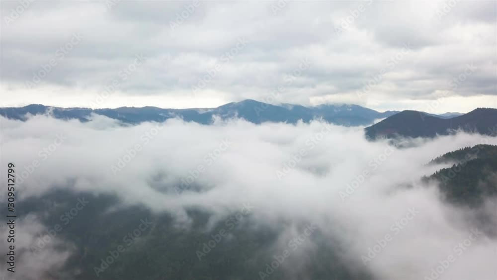 4K .Aerial landscape. Fly in mountain clouds 4K .Aerial landscape. Fly in mountain clouds