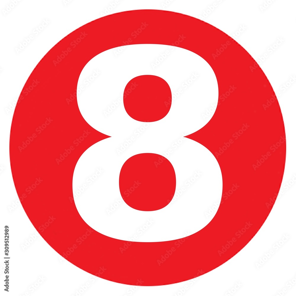 The Number 8 Big Red Dot Letters and Numbers The Number 8 Big Red Dot Letters and Numbers