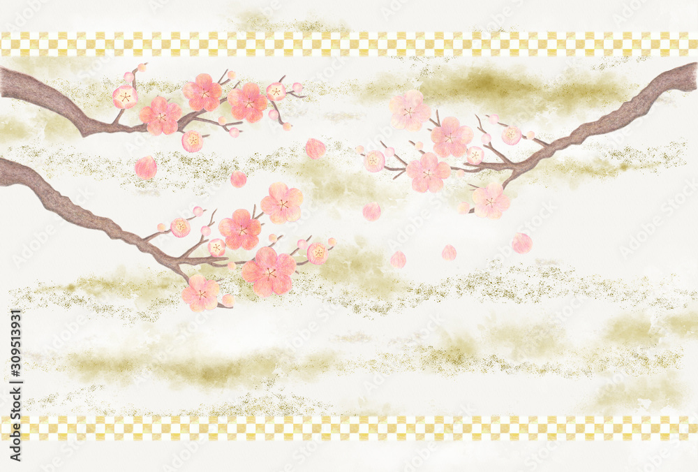 手描き水彩 水彩色鉛筆梅背景 6 Stock Illustration Adobe Stock 手描き水彩 水彩色鉛筆梅背景 6 Stock Illustration Adobe Stock