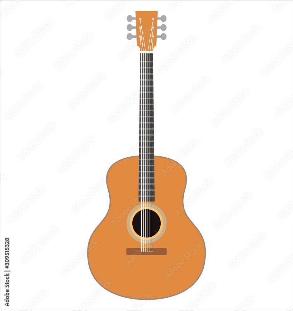 acoustic guitar icon, vector design
