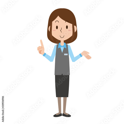 説明　女性　事務員　解説