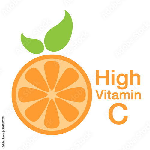 high vitamin C, orange vector design