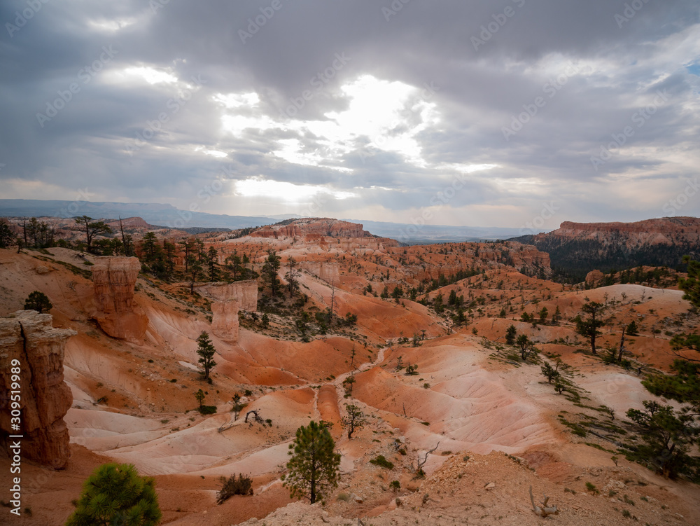 Beautiful morning view of the Sunrise Point of Bryce Canyon National Park
