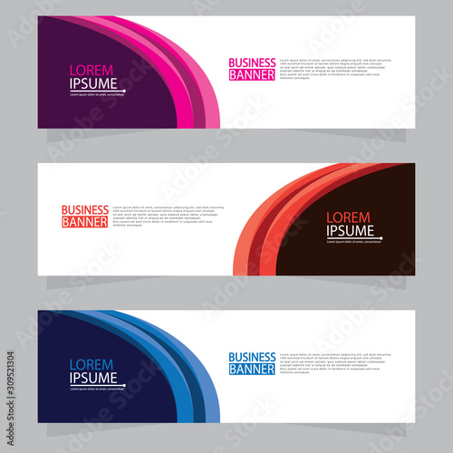 Vector abstract design web banner template.Abstract geometric web banner template on grey background.Modern banner.