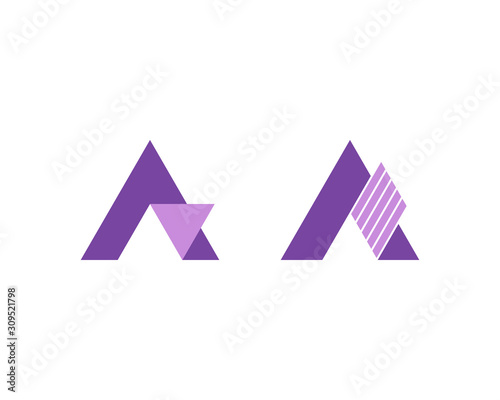 Letters A cutout logo templates