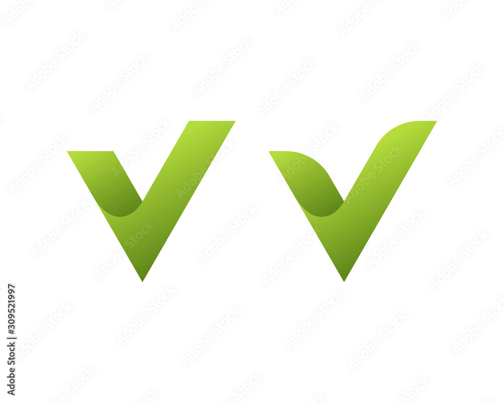 Twisted letter V logo design Twisted letter V logo design