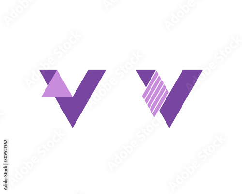 Letters V cutout logo templates
