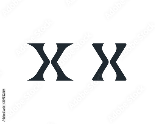 Letter X logos in hourglass form