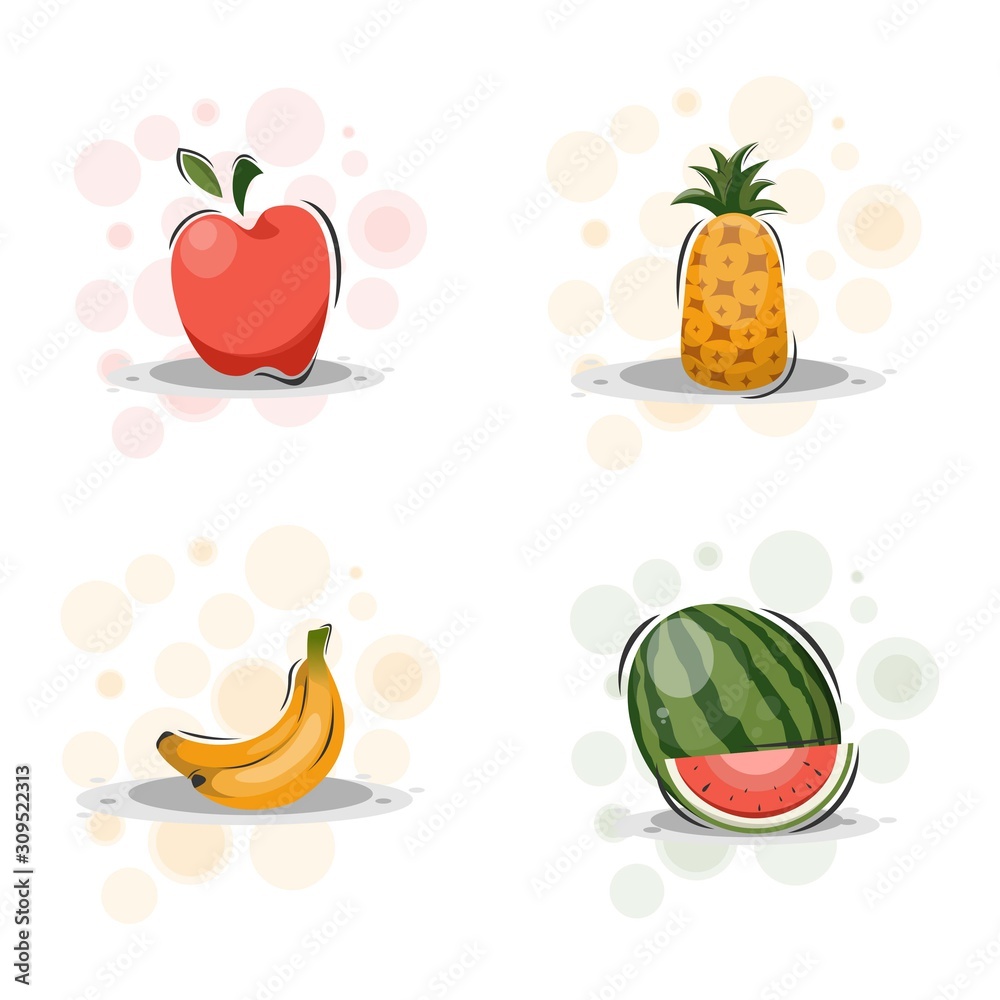 cartoon fruits design vector collection cartoon fruits design vector collection
