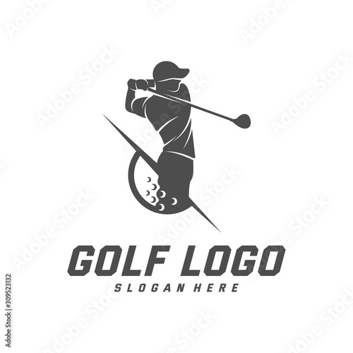 Golf logo design vector template, Vector label of golf, Logo of golf championship, illustration, Creative icon, design concept