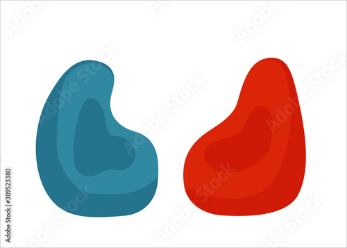 Poof vector, illustration of a comfortable fluffy chair, armchair.