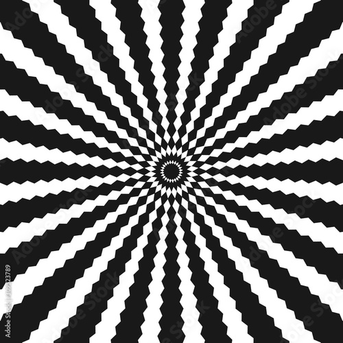 White and black ray burst style background