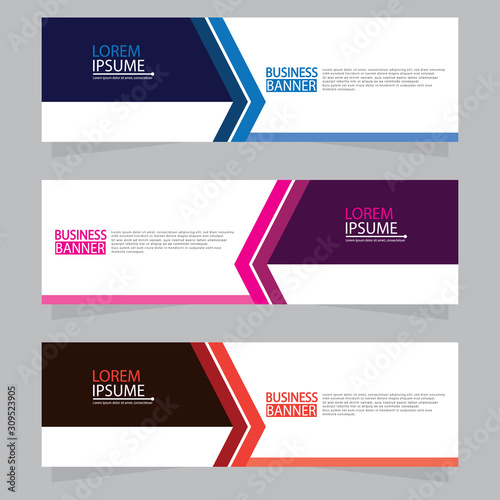 Vector abstract design web banner template.Abstract geometric web banner template on grey background.Modern banner.