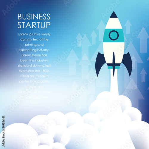 Launch your business concept banner with blue color theme