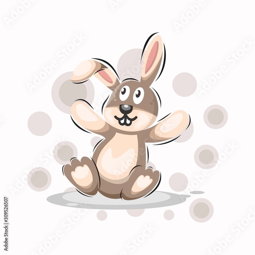 Cute rabbit cartoon design vector