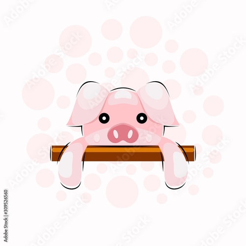 Cute pig cartoon design vector