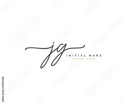 J G JG Beauty vector initial logo, handwriting logo of initial signature, wedding, fashion, jewerly, boutique, floral and botanical with creative template for any company or business.