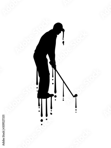 Graffiti Silhouette Golf 