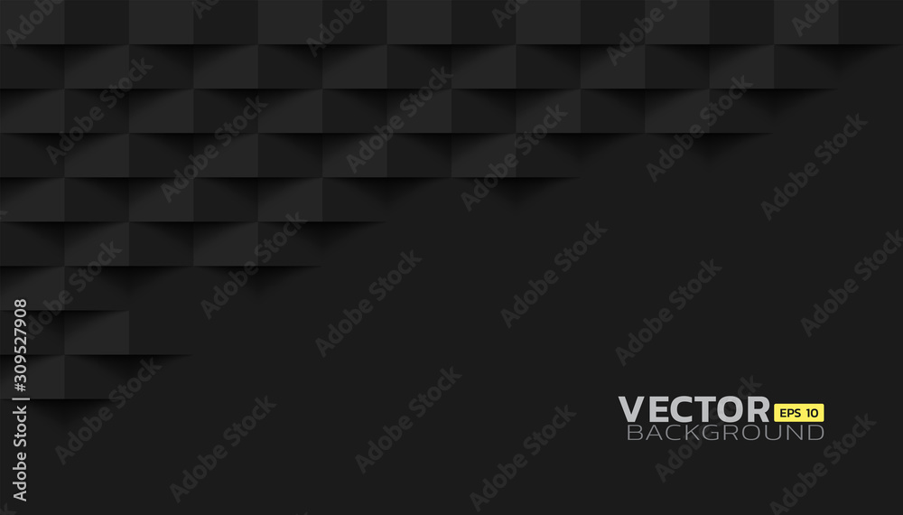 Black abstract modern square texture background, 3d paper art style that looks creased design Black abstract modern square texture background, 3d paper art style that looks creased design