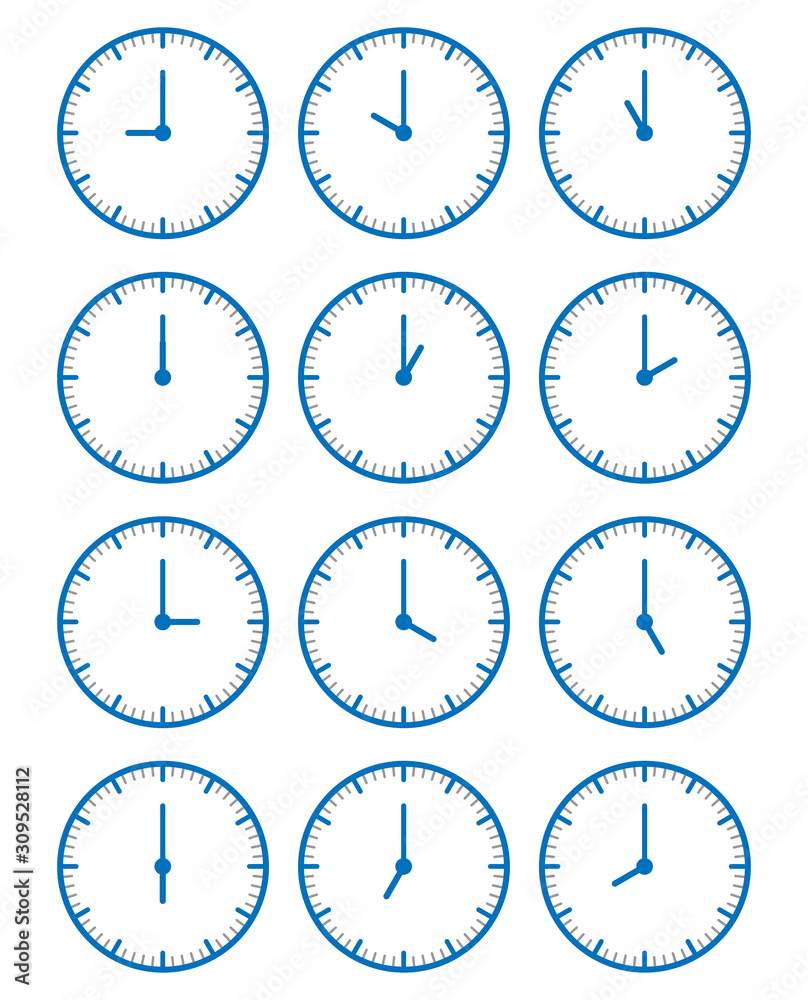 Set of clocks, Vector Illustration Set of clocks, Vector Illustration