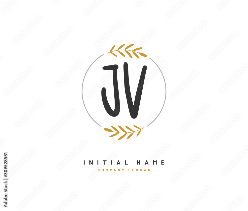 J V JV Beauty vector initial logo, handwriting logo of initial signature, wedding, fashion, jewerly, boutique, floral and botanical with creative template for any company or business. J V JV Beauty vector initial logo, handwriting logo of initial signature, wedding, fashion, jewerly, boutique, floral and botanical with creative template for any company or business.