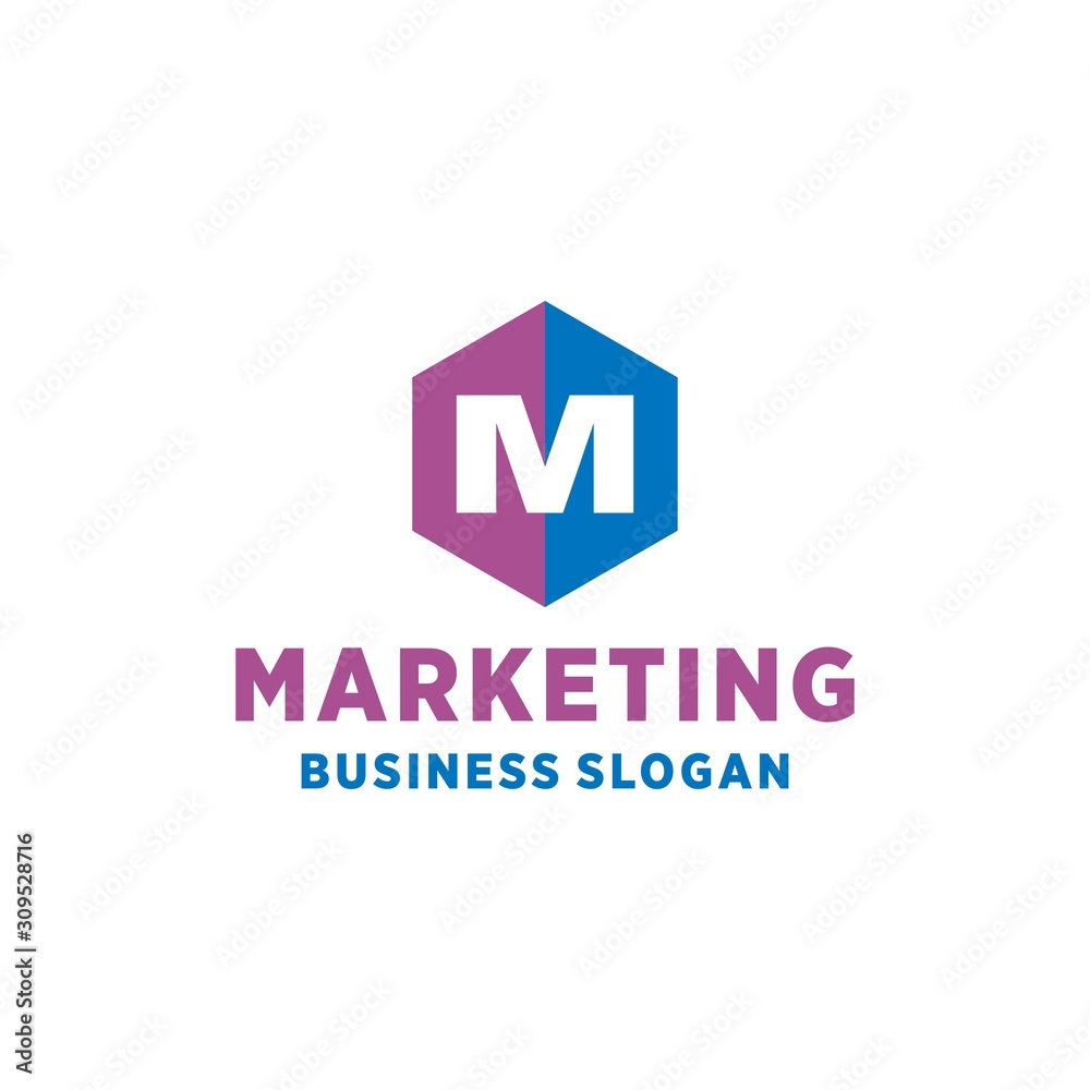M Marketing Stats Logo simple and modern