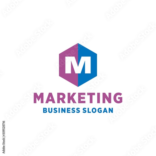 Free Download M Marketing Stats Logo simple and modern - GFXLoad