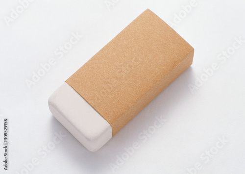 Rubber eraser tool on white background photo