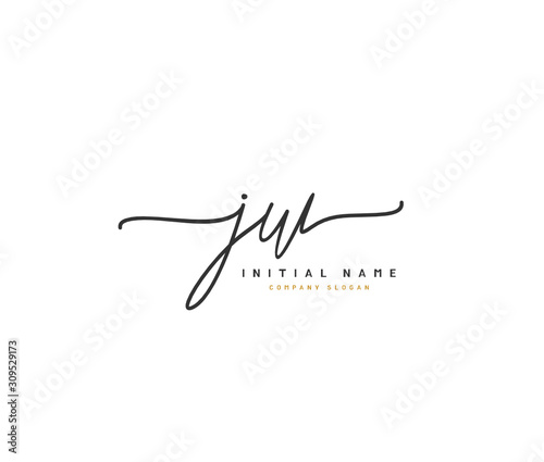 J W JW Beauty vector initial logo, handwriting logo of initial signature, wedding, fashion, jewerly, boutique, floral and botanical with creative template for any company or business.