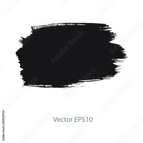 brush strokes watercolor background. Vector black paint