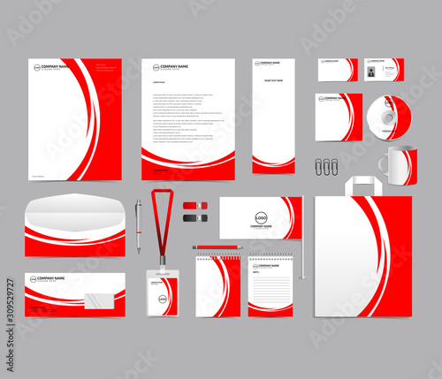 Corporate identity set branding template design kit. editable brand identity with abstract background color for Business Company and Finance Vector eps 10