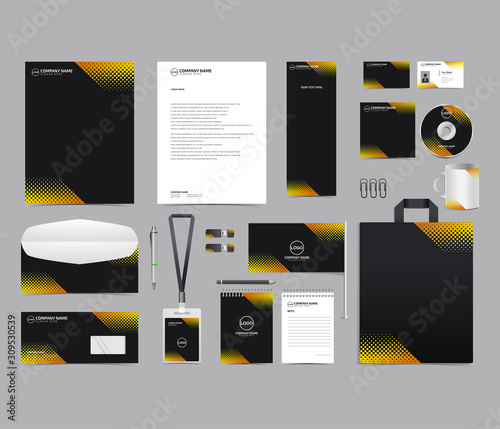 Corporate identity set branding template design kit. editable brand identity with abstract background color for Business Company and Finance Vector eps 10