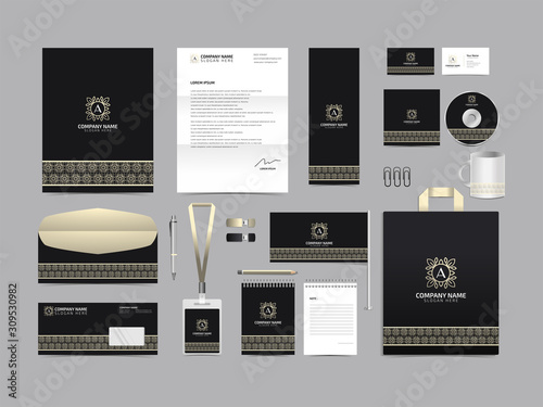 Corporate identity set branding template design kit. editable brand identity with abstract background color for Business Company and Finance Vector eps 10