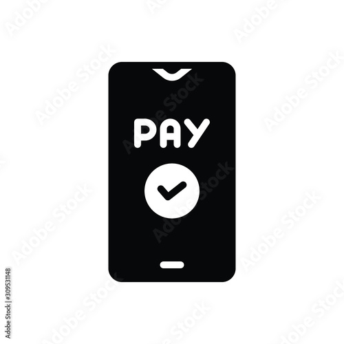 Black solid icon for pay 