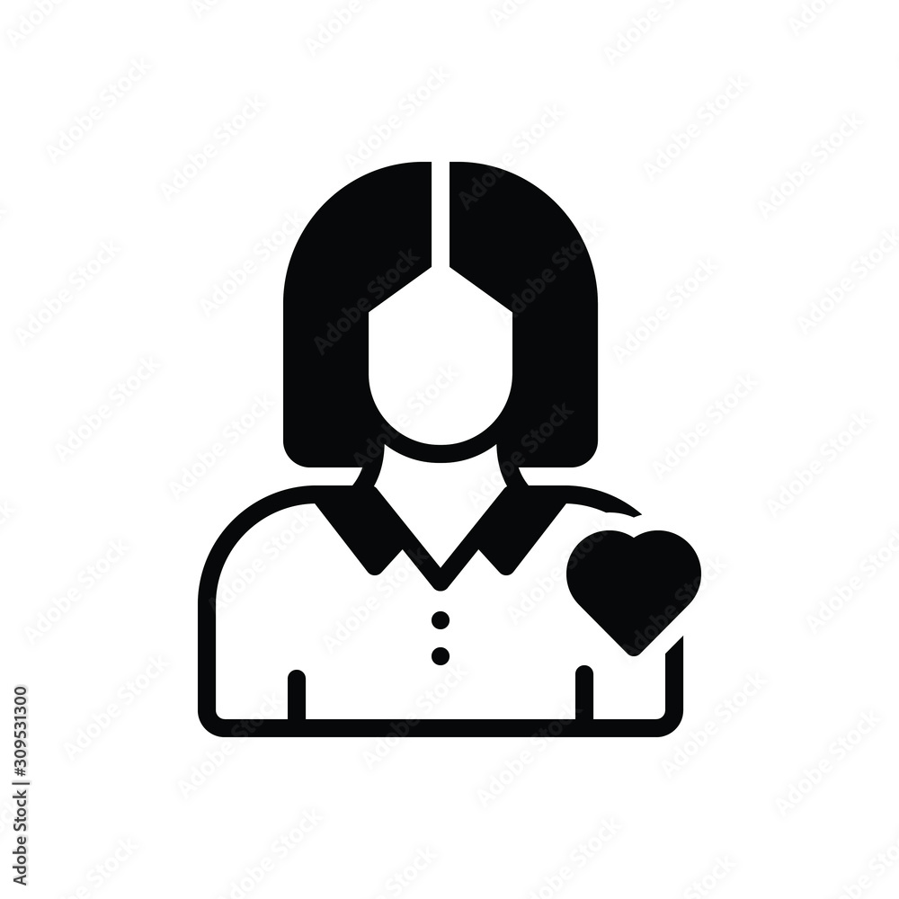 Obraz premium Black solid icon for herself 
