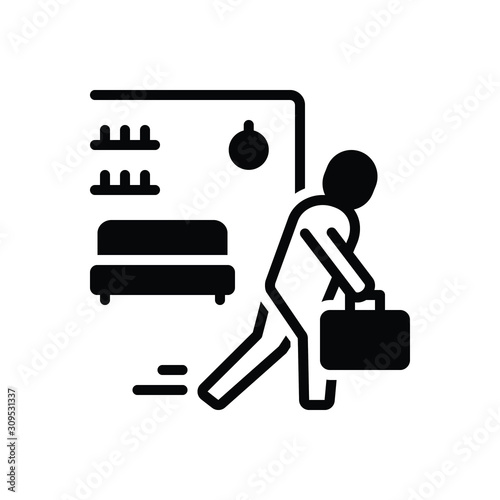 Black solid icon for leave 