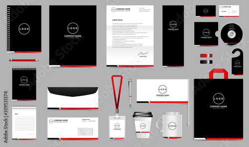 Corporate identity set branding template design kit. editable brand identity with abstract background color for Business Company and Finance Vector eps 10 photo