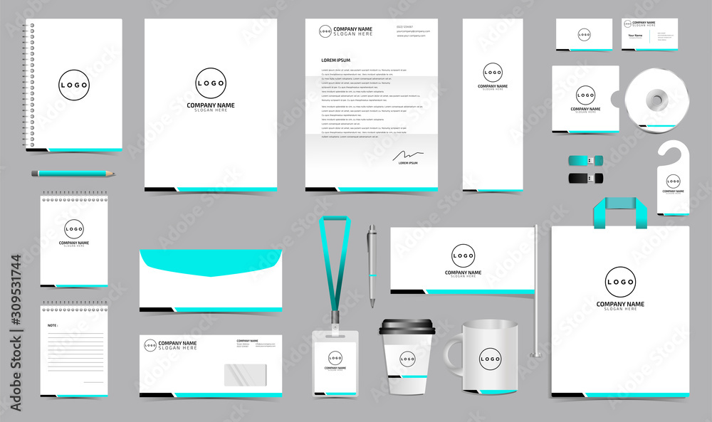 Corporate identity set branding template design kit. editable brand